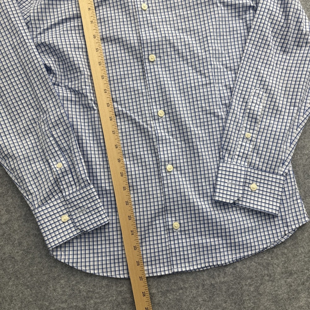 Banana Republic Long Sleeve Plaid Button Down Shirt Slim Fit Men's M Blue White - Picture 4 of 8